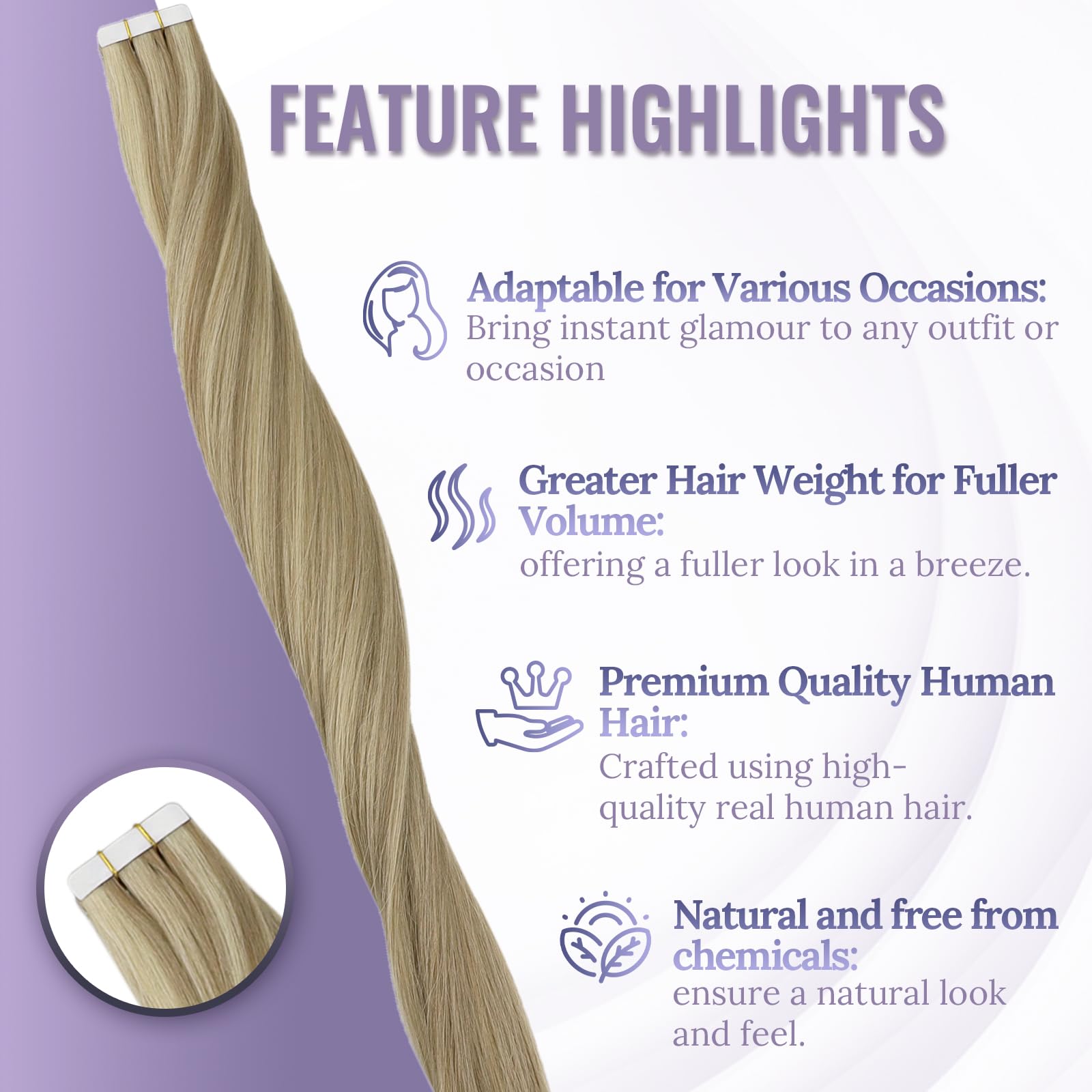 Fshine Extension Biadesive Capelli Veri 30CM 30g 20Pcs Extension Adesive Invisibili Biondo Cenere Scuro Con Highlighted Del Biondo Dorato Extension Capelli Remy Biadesive Brasiliani #16P22