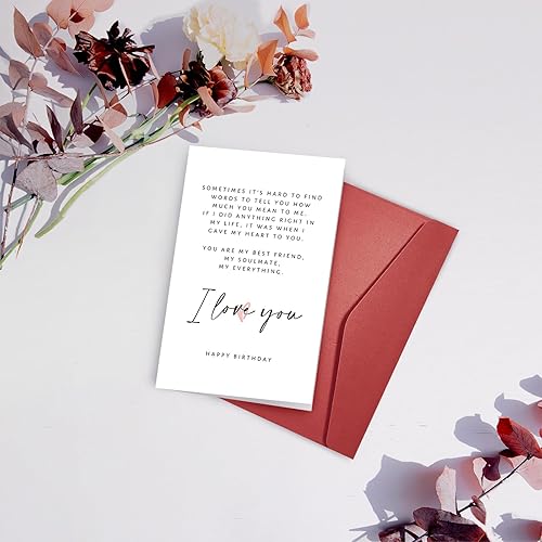 Miniatura 6 de Tarjeta de poema de cumpleaños para él y ella, tarjeta de cumpleaños romántica para novio, novia, tarjeta de amor de feliz cumpleaños para pareja