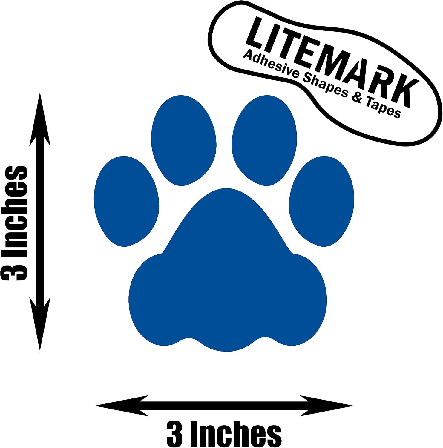 LiteMark Dog Paw Print Stickers, Classroom Decor Floor Decals for Pet Shops, Schools, Daycare, Removable Matte Finish Self Adhesive Stickers - (3 Inch, Blue, 24 Pcs) image 2