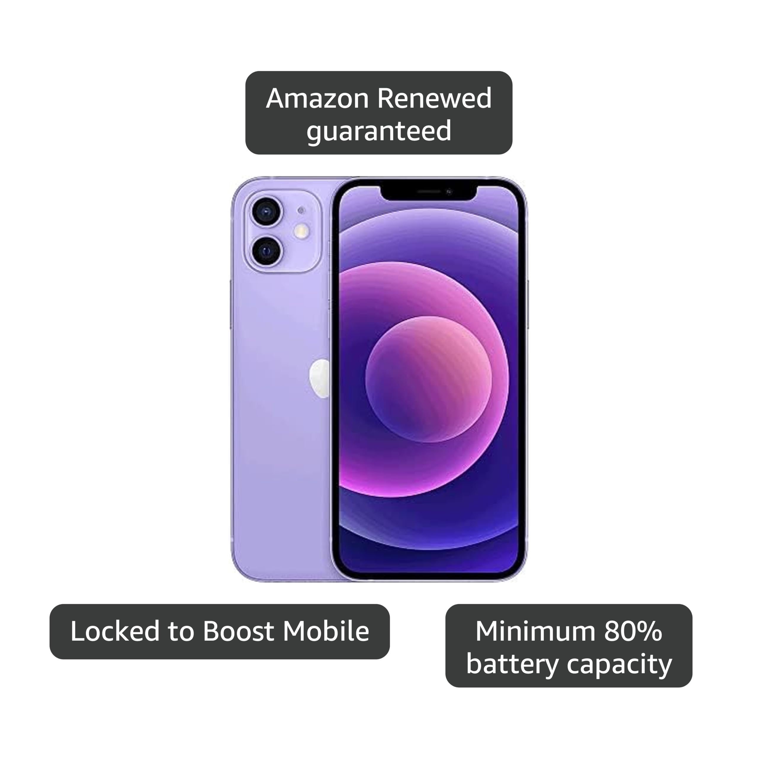 Amazon.com: Apple iPhone 12, 128GB, Purple for Boost Mobile