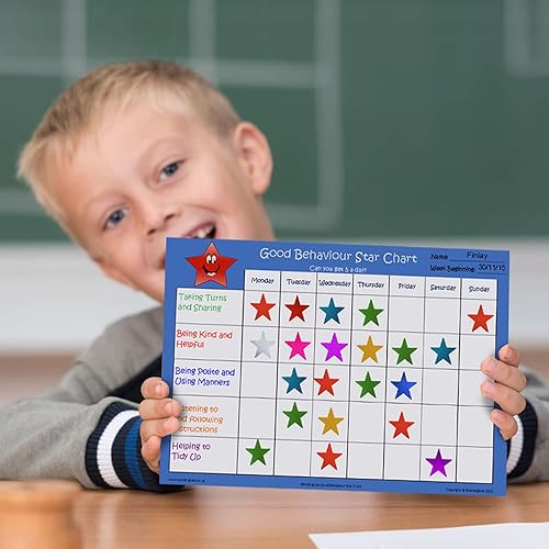 Miniatura 7 de Calcomanías metálicas de estrellas, 2520 unidades, estrellas de aluminio de 0.6 pulgadas para niños, tabla de recompensa y comportamiento,