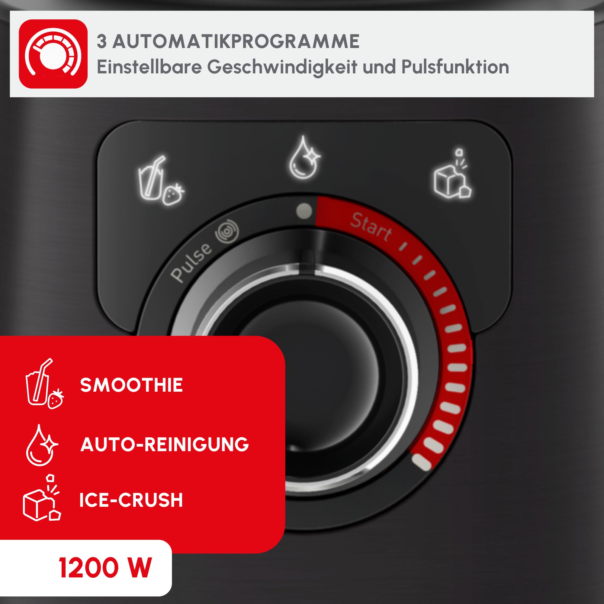 Tefal PerfectMix+ Hochgeschwindigkeits-Standmixer, 3 automatische Programme, Powelix-Klingentechnologie, 1,5 L nutzbare Kapazität, Tritan-Behälter, einfache Reinigung, inkl. Spatel, Schwarz, BL88A831