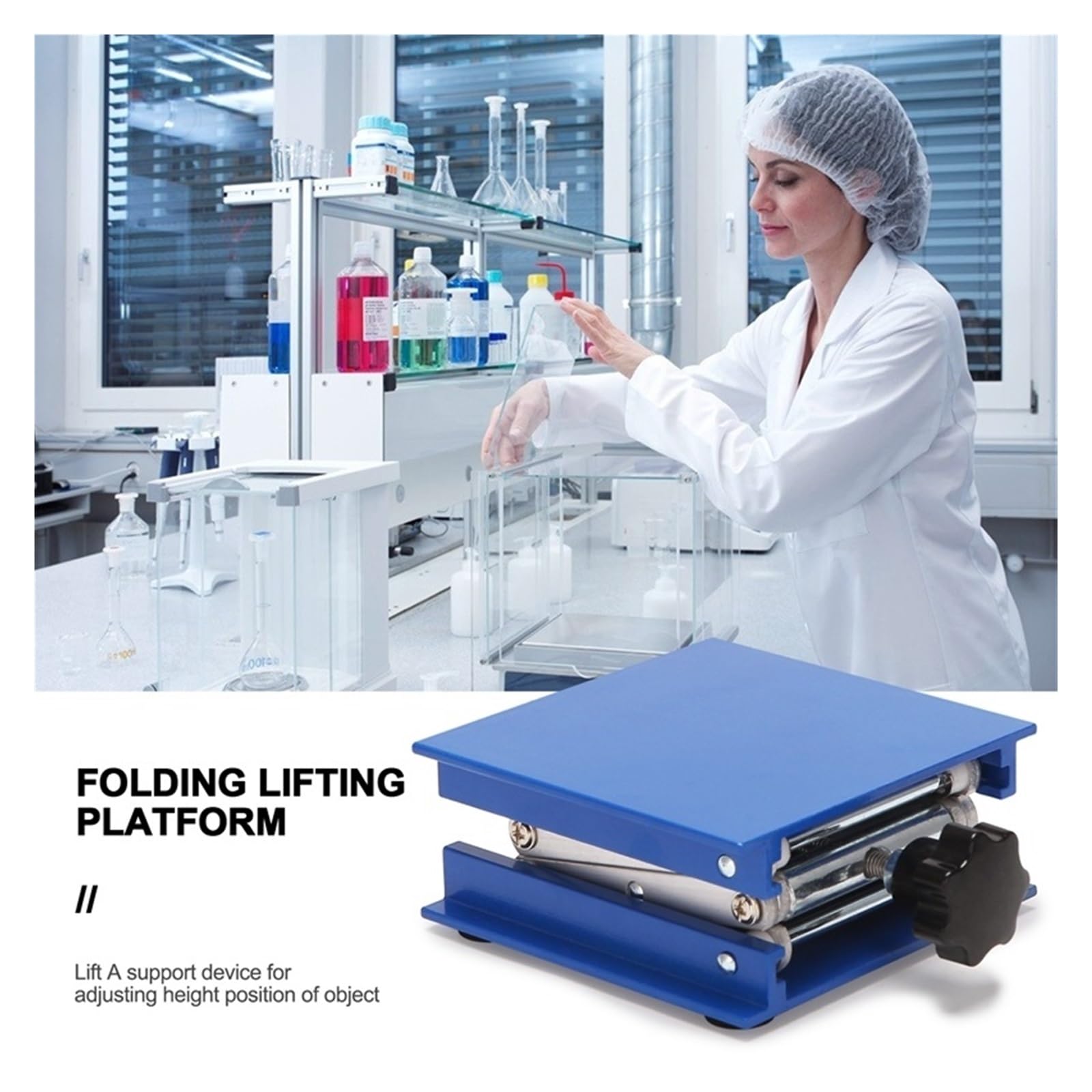 Plataforma Elevadora De Tijera con Gato Laboratorio Aleación Aluminio/Mesa Plegable, Control Altura Perfecto For Trabajo, Físico ElevacióN FáCil