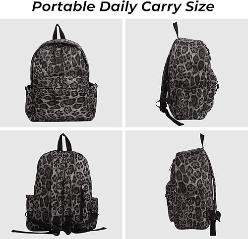 Miniatura 5 de Mochila de guepardo a la moda, bolso de hombro con diseño moderno y2k, bolso de coqueta con estampado de leopardo, para mujeres y hombres (morado)