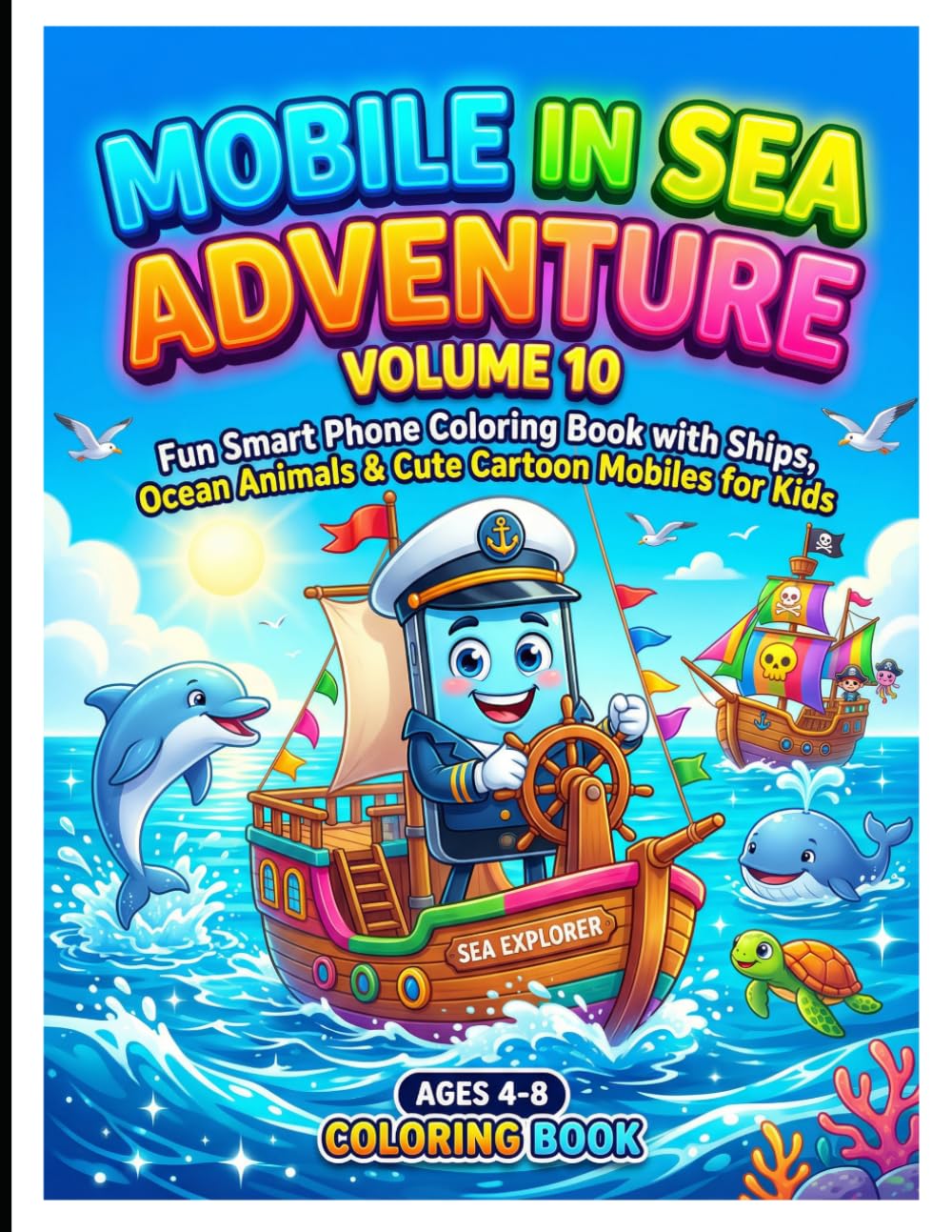 Mobile in Sea Adventure Volume 10: Fun Smart Phone Coloring Book