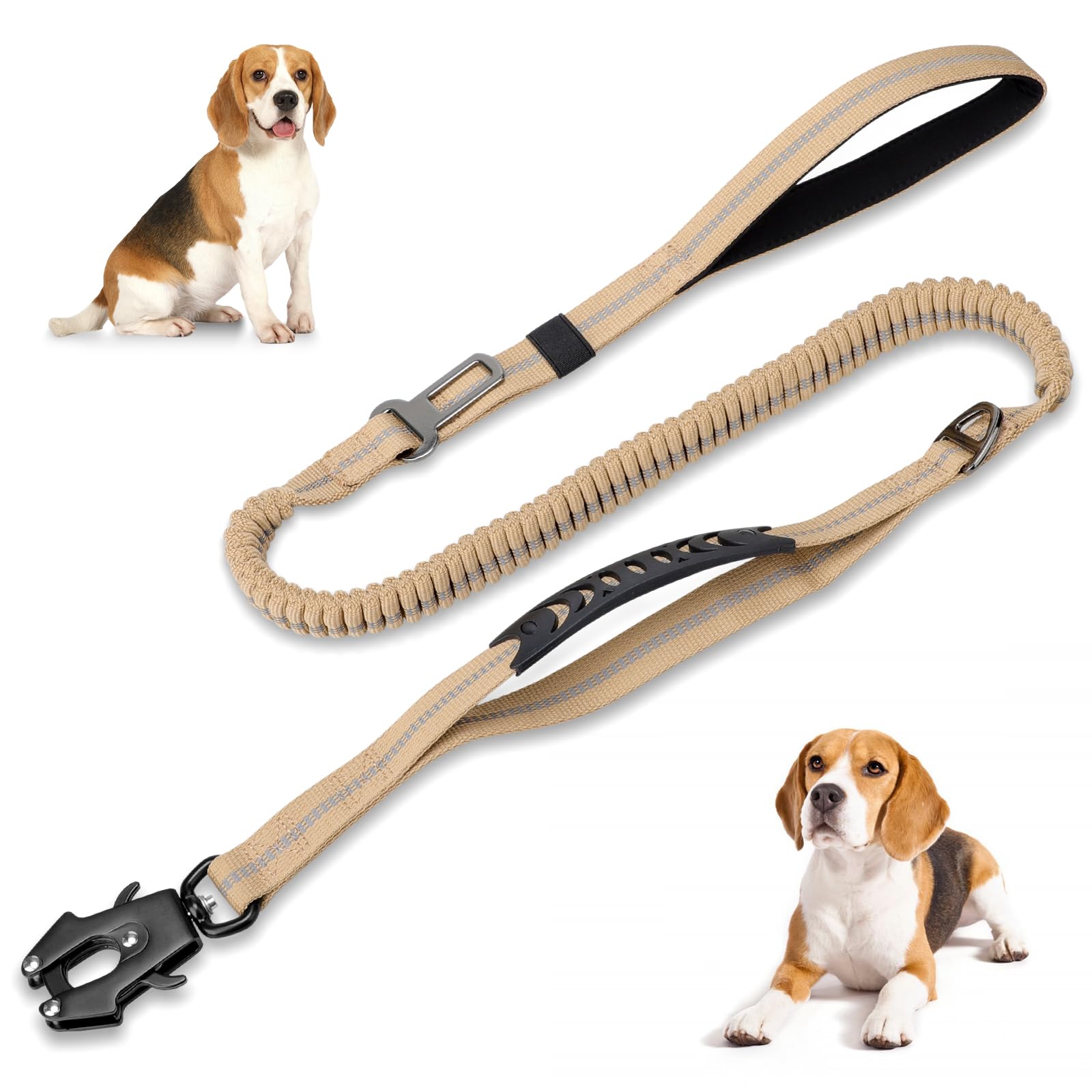 Correa para Perro táctico, Correa elástica para Perros, Perros Elástica Antitirones Correas Adiestramiento para Perro Mediano y Grande, Correa elástica amortiguadora de 130cm-190cm