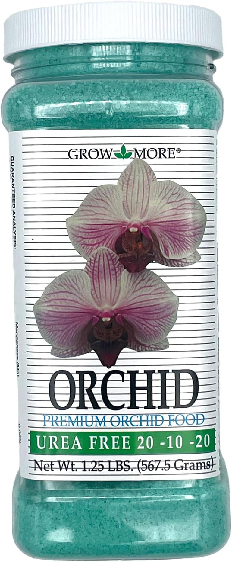 Grow More Premium Urea Free 20-10-20 Orchid Food Fertilizer - 1.25lbs of Water Soluble Orchid Fertilizer for Longer, Healthier, and More Beautiful Blooms Year Round