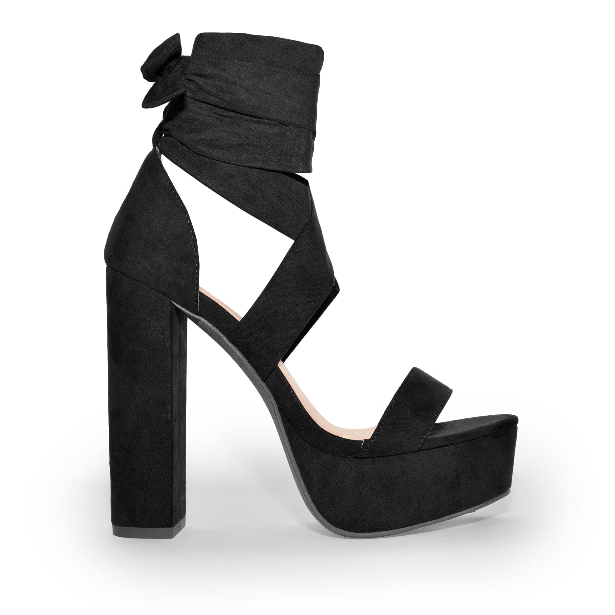 Wild Diva Women’s Lace Up Crisscross Platform Chunky Block Heel Sandals