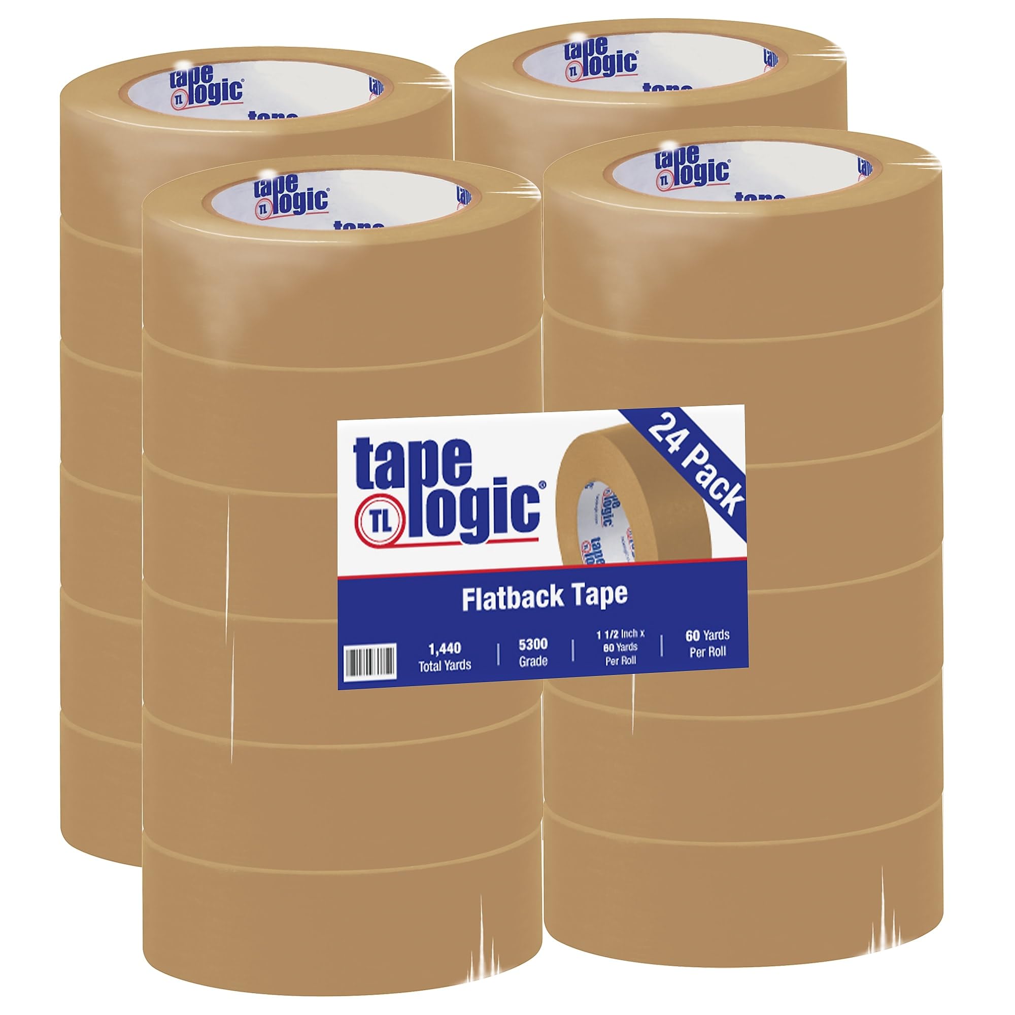 1 1/2" x 60 yds. Kraft #5300 Flatback Tape by Tape Logic – One Size, Blend, Multi, Model T9465300
