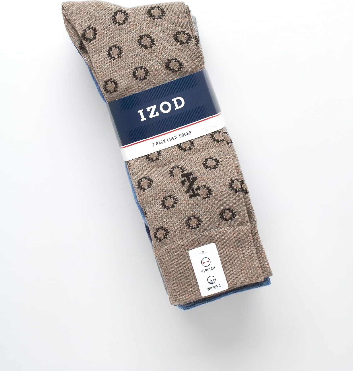 IZOD Mens Dress Socks - 7 Pack Lightweight Moisture Wicking Stay Up Cuffed Crew Socks for Men for Casual Business Formal Wear - Image 2