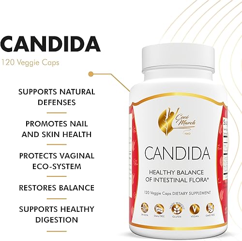Miniatura 4 de Cocó March N.M.D Candida - Limpieza de 30 días - Hecho de hierbas y enzimas - Sin gluten, vegano, sin OMG, sin lácteos, sin soja, 120 cápsulas