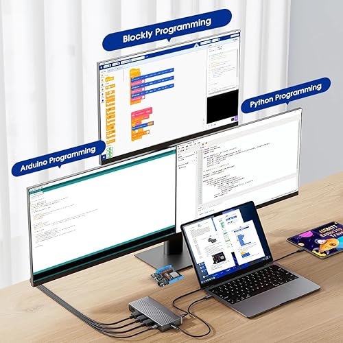 Miniatura 4 de Kit de robot inteligente para automóvil compatible con Arduino, robótica para niños de 8 a 12 años de 12 a 16 años, proyecto de programación