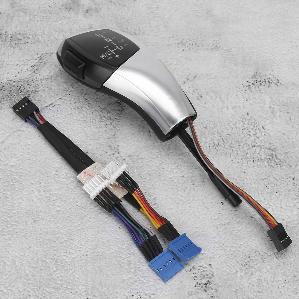Akozon Zestaw do Modernizacji Automatycznej Gałki Zmiany Biegów LED F30 do E90 E92 E84 E89 ze skórzaną osłoną z Włókna Węglowego Luksusowy Design Dźwignia Zmiany Biegów Wskaźnik Położenia Drążka