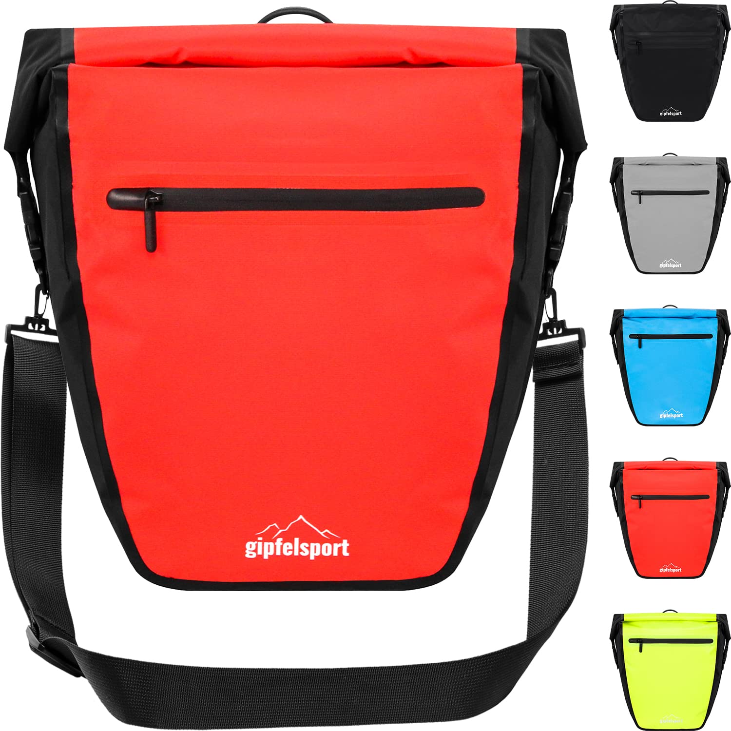 gipfelsport Fahrradtasche für Gepäckträger - Gepäckträgertasche I Fahrradtaschen, Satteltaschen mit 21l Volumen I wasserdicht, reflektierend