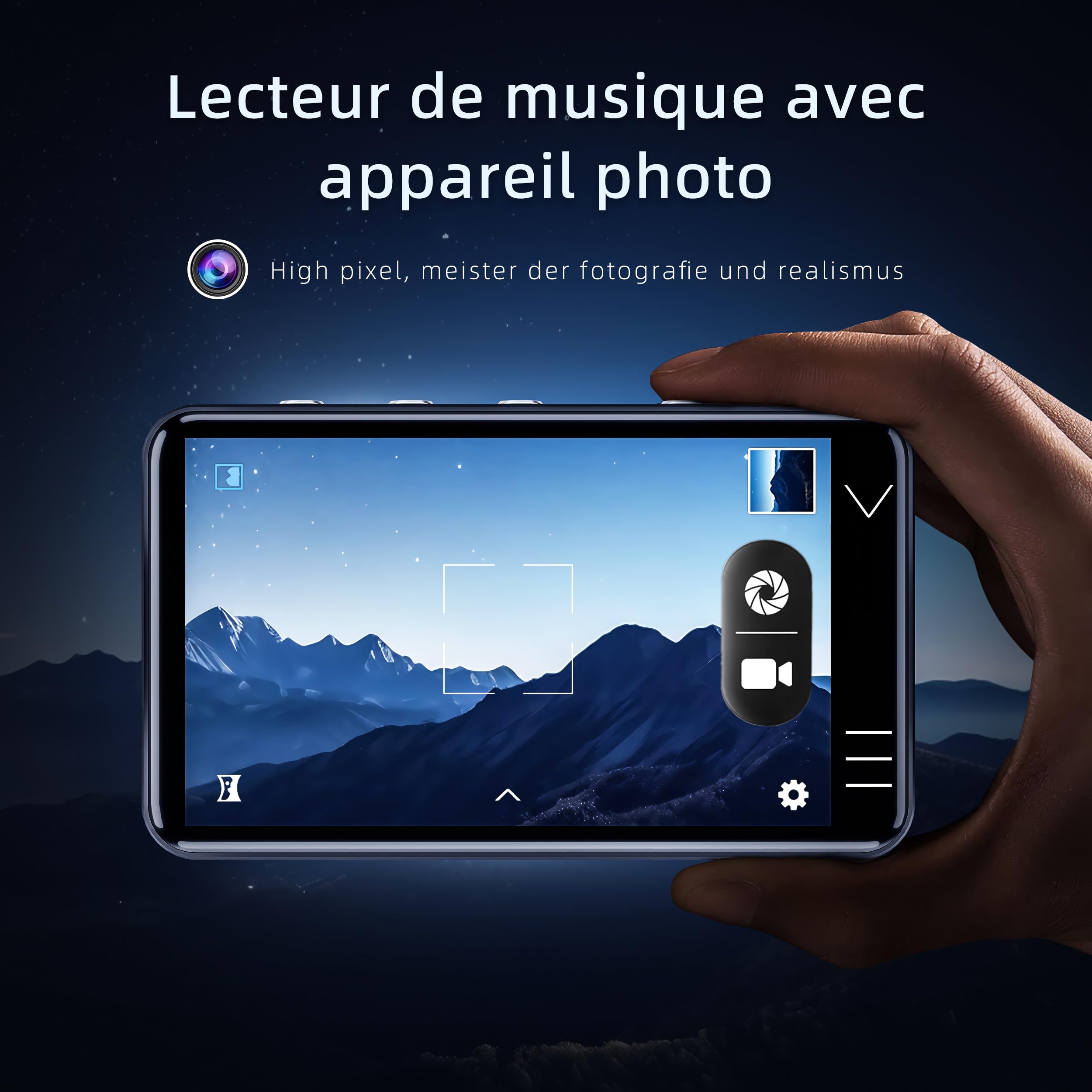 HIFI WALKER G7 Baladeur MP3/MP4 Android 13 avec Bluetooth et WiFi, 144 Go de Stockage, écran Tactile HD 4", Haut-Parleur, BL