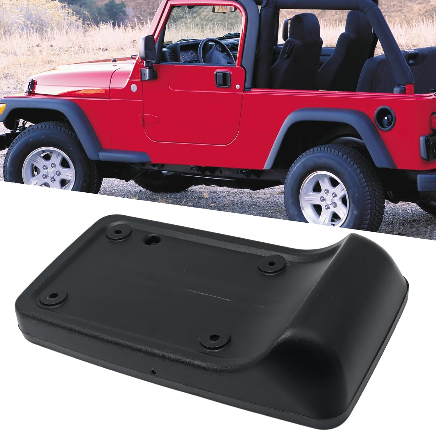 MDEOOSKY 55174994 License Plate Frame Rear License Plate Bracket Holder Replacement for Jeep Wrangler 97-06 Replacement for Jeep Wrangler TJ 1997-2006