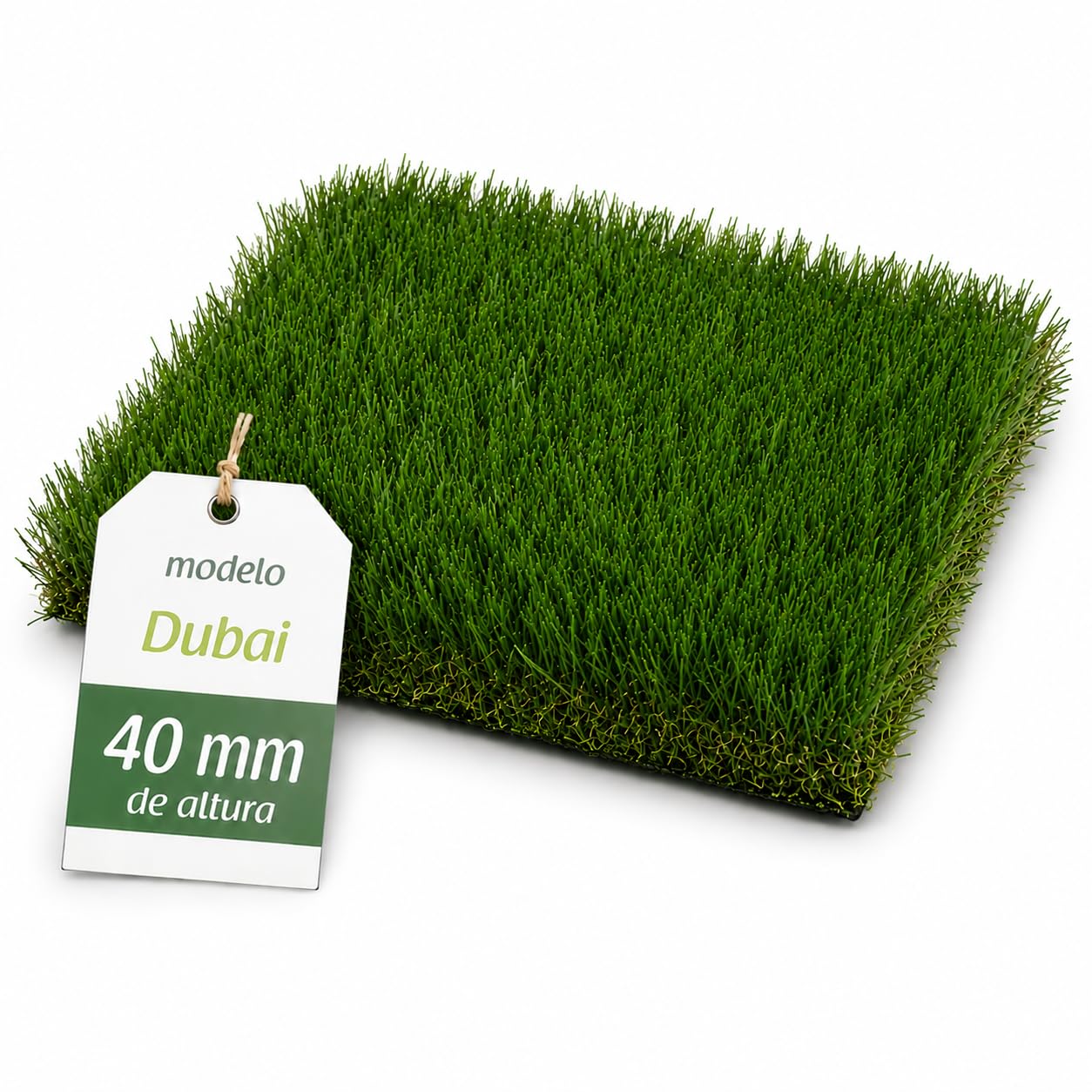 Césped Artificial DUBAI 40 mm | Rollo 1x5 m |Natural y Realista | Resistente UV | Hilo en Forma de C | Reciclable y No Tóxico | Alta Densidad 18.900 Puntadas | Drenaje 800 l/h/m²