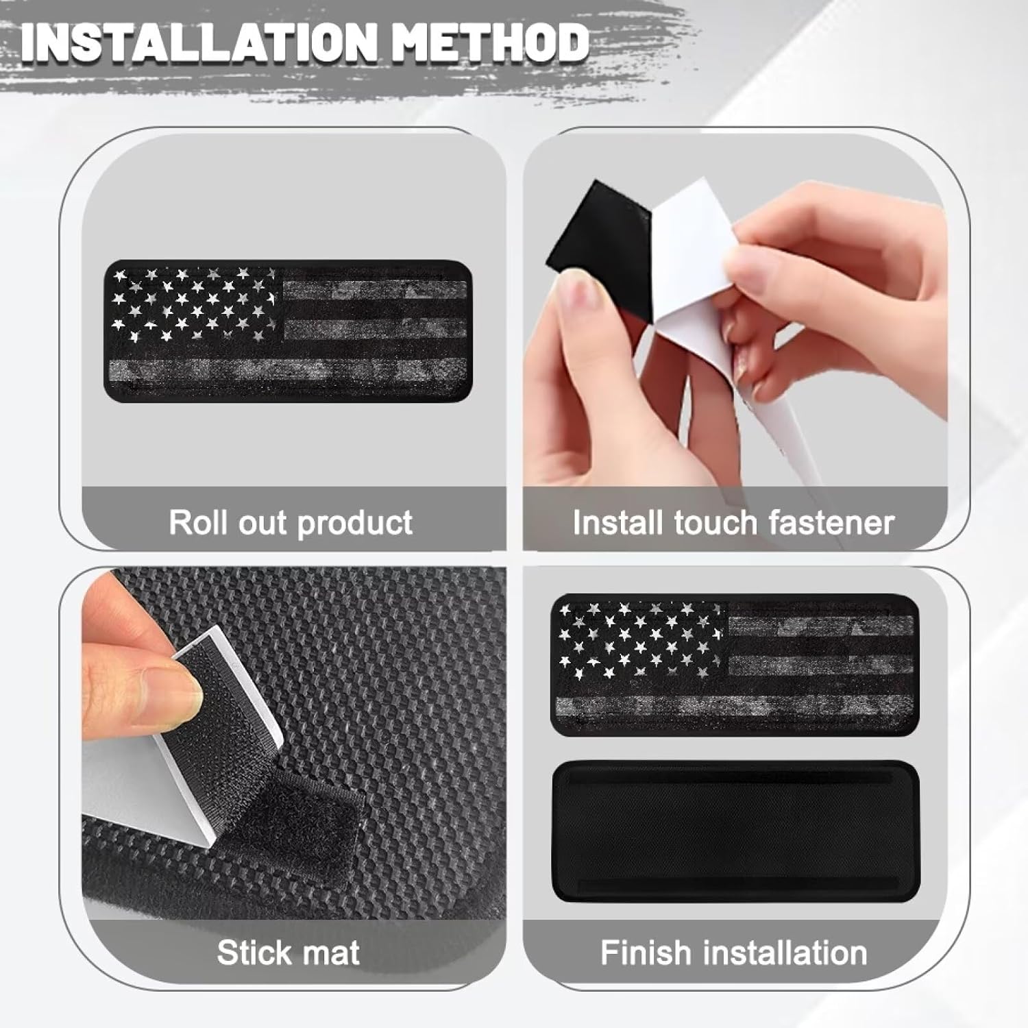 Boatee American Flag RV Step Rug RV Step Covers RV Step Carpet Trailscrubber RV Step Cover Non Slip RV Camper Step Stair Covers Easy to Install RV Stair Covers RV Deck Step Covers for Stairs Black