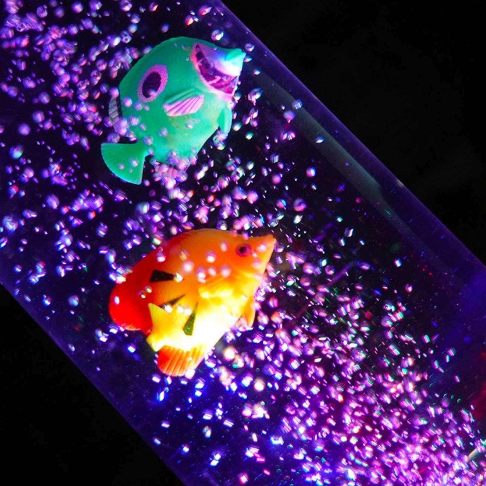 Lámpara de lava de pez burbuja, lámpara de burbuja LED sensorial, lámpara de acuario que cambia de color, pecera artificial con peces en movimiento, regalo for niños, adultos, TDAH y autismo