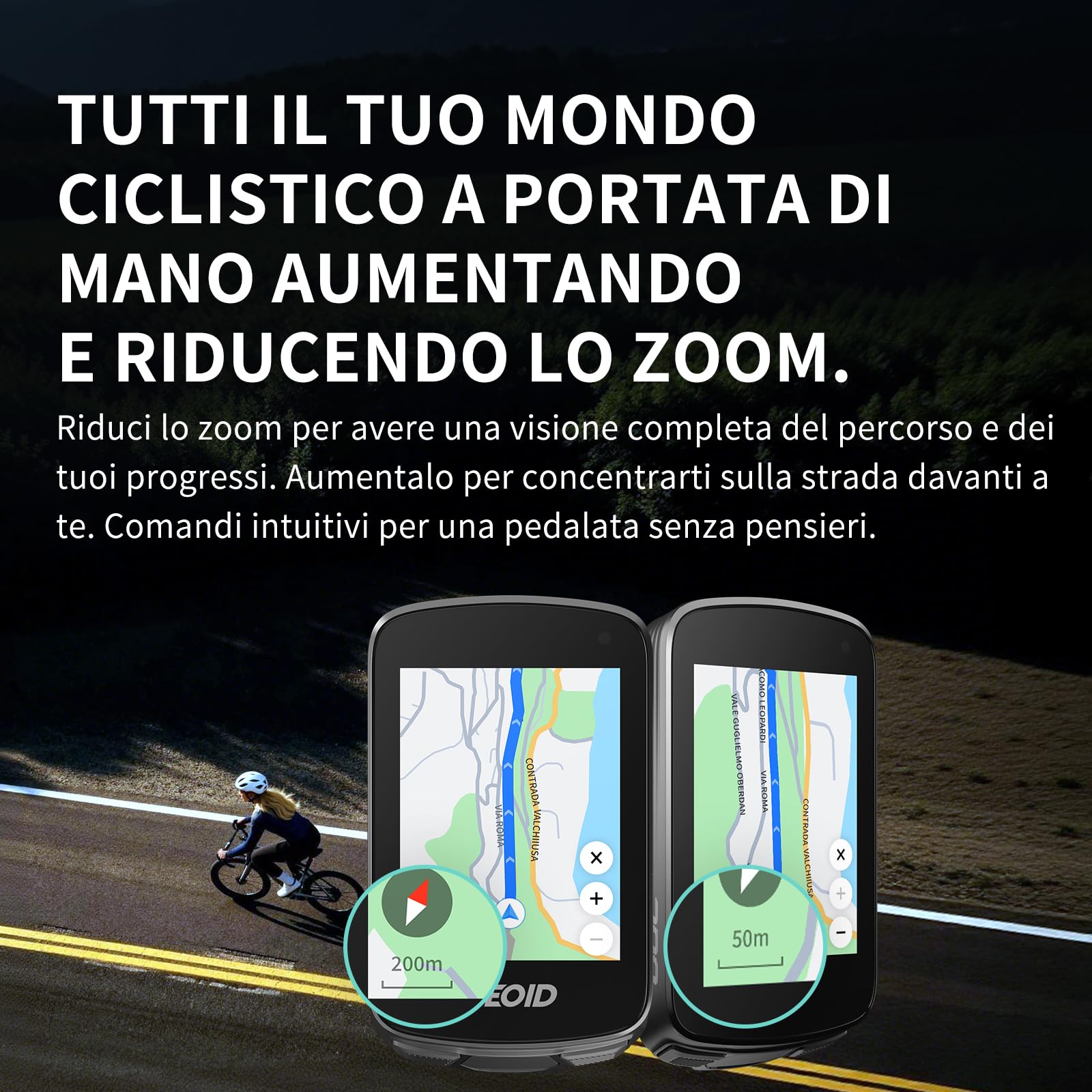 GEOID CC700 Pro Compteur Vélo GPS Tactile sans Fil avec CS600 Capteur de Cadence/Vitesse & Support, Écran Couleur 2,8 Pouces, Navigation Carte, IPX7