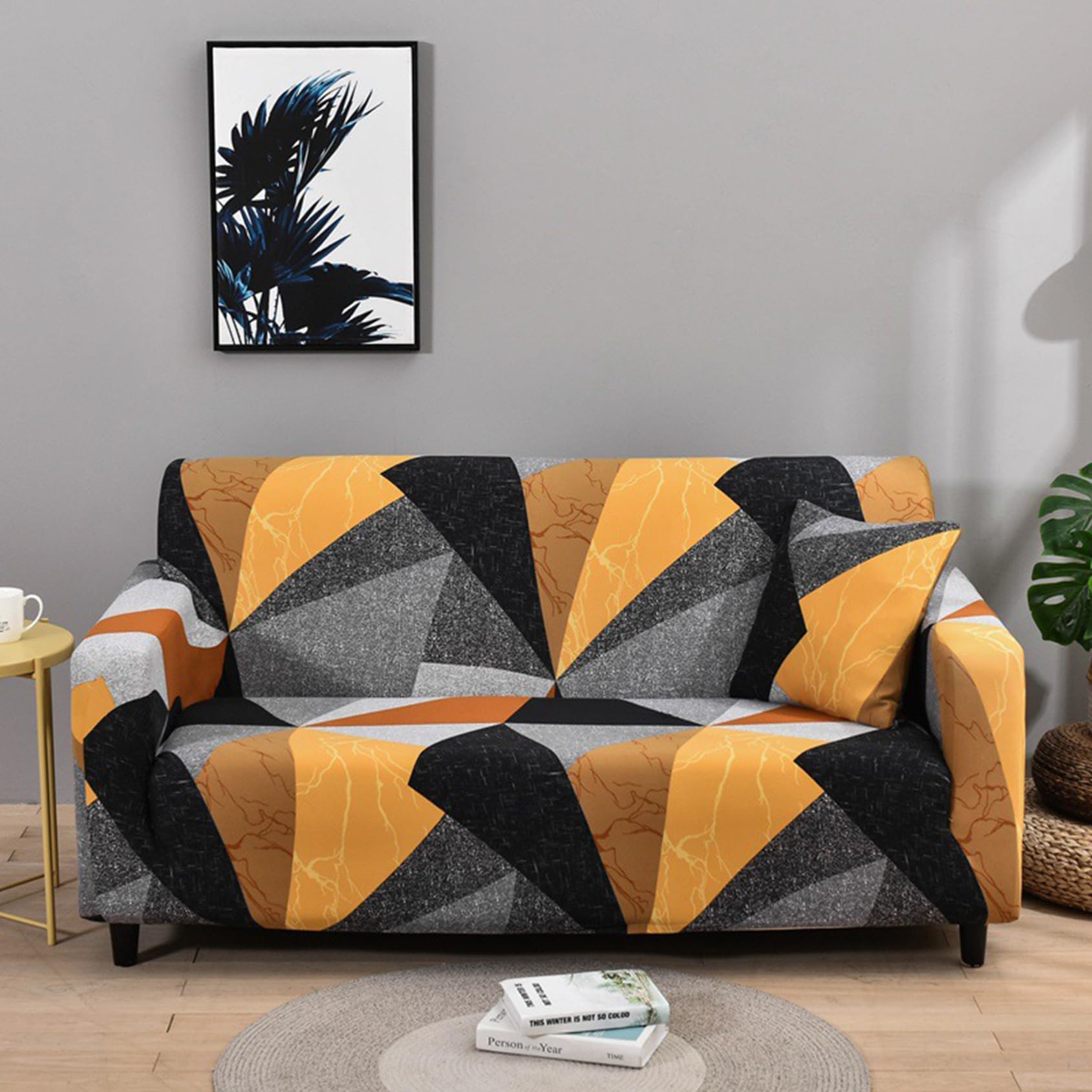 Pers F Sofa Slipcover, High Stretch Sofa Covers 1/2/3/4 Seater Sofa Slipcovers All-Inclusive Dustproo Sofa Cover Non Slip Urniture Protector Cover Machine Washable(Size:3 Seater(185-230Cm),Color:f)