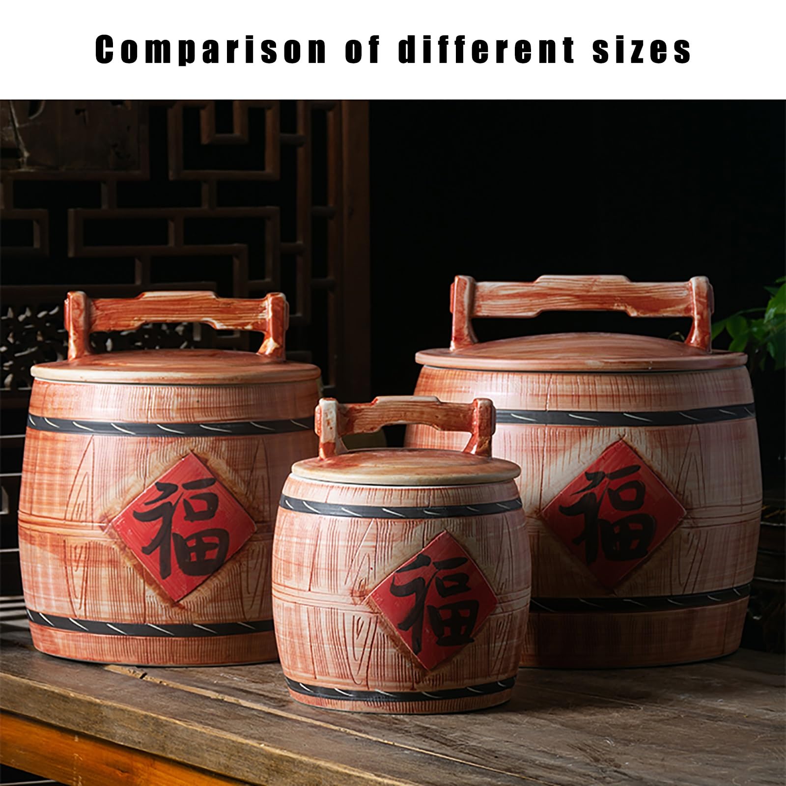 Contenitore Ceramica Per Riso Con Coperchi Grande Distributore Contenitori La Cucina Organizzazione Cinese Secchio Contenitori Per Alimenti Domestici Cilindro Barattoli Per Alimenti Ermetici Design(Sm