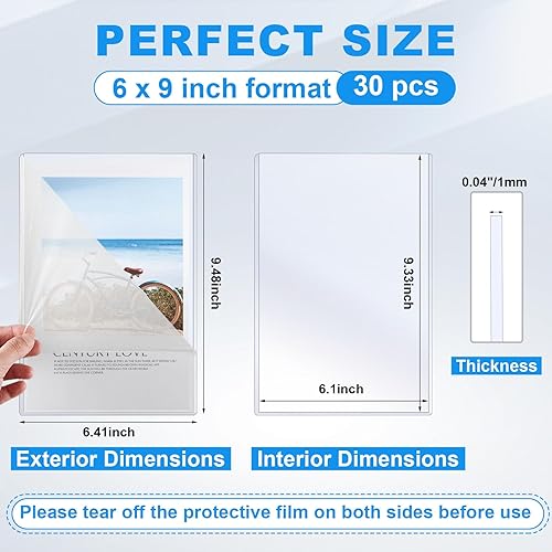 Miniatura 2 de Lincia Fundas de plástico duro de 6 x 9 pulgadas para tarjetas de fotos gigantes, protectores de tarjetas transparentes de PVC para juegos,
