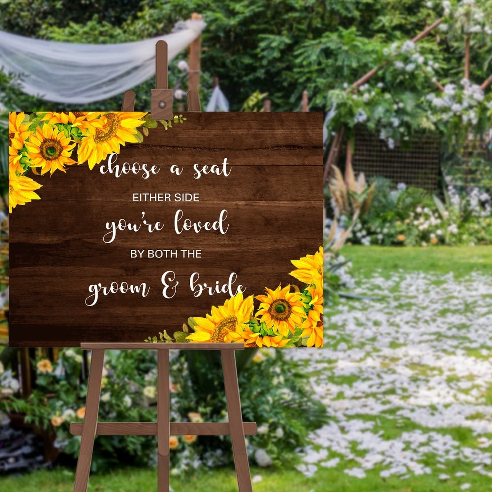 Panneau de bienvenue en bois livre d'or mariage réception fête