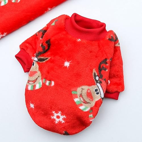 Miniatura 5 de Ropa para perros, pijamas de Navidad para perros, ropa de bulldog francés, abrigos cálidos con patrón de ciervos para cachorros, perros pequeños y