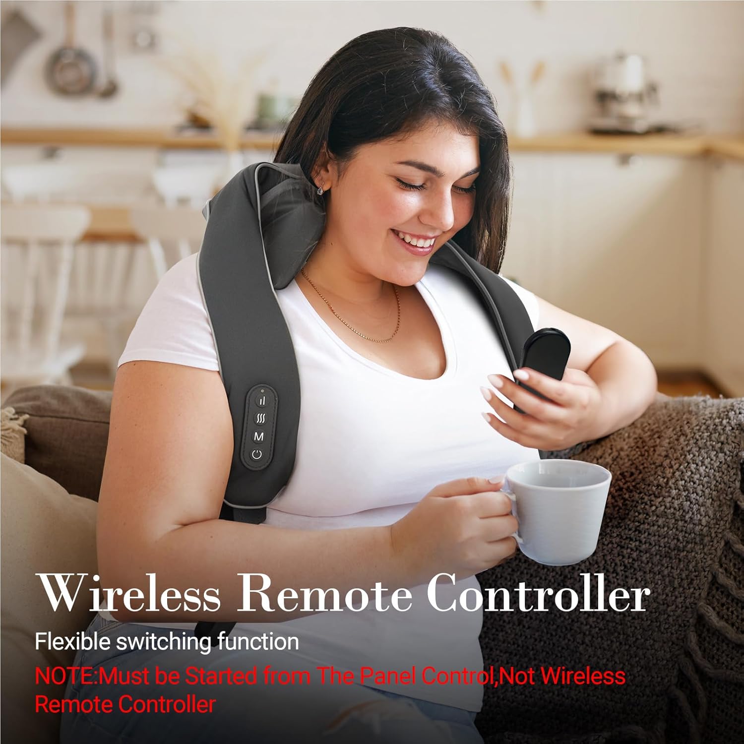 Shiatsu Neck and Shoulder Massager with Heat [Remote Control], FSA Eligible HSA, 6D Kneading Neck Massager for Pain Relief Deep Tissue, Gifts for Men Women