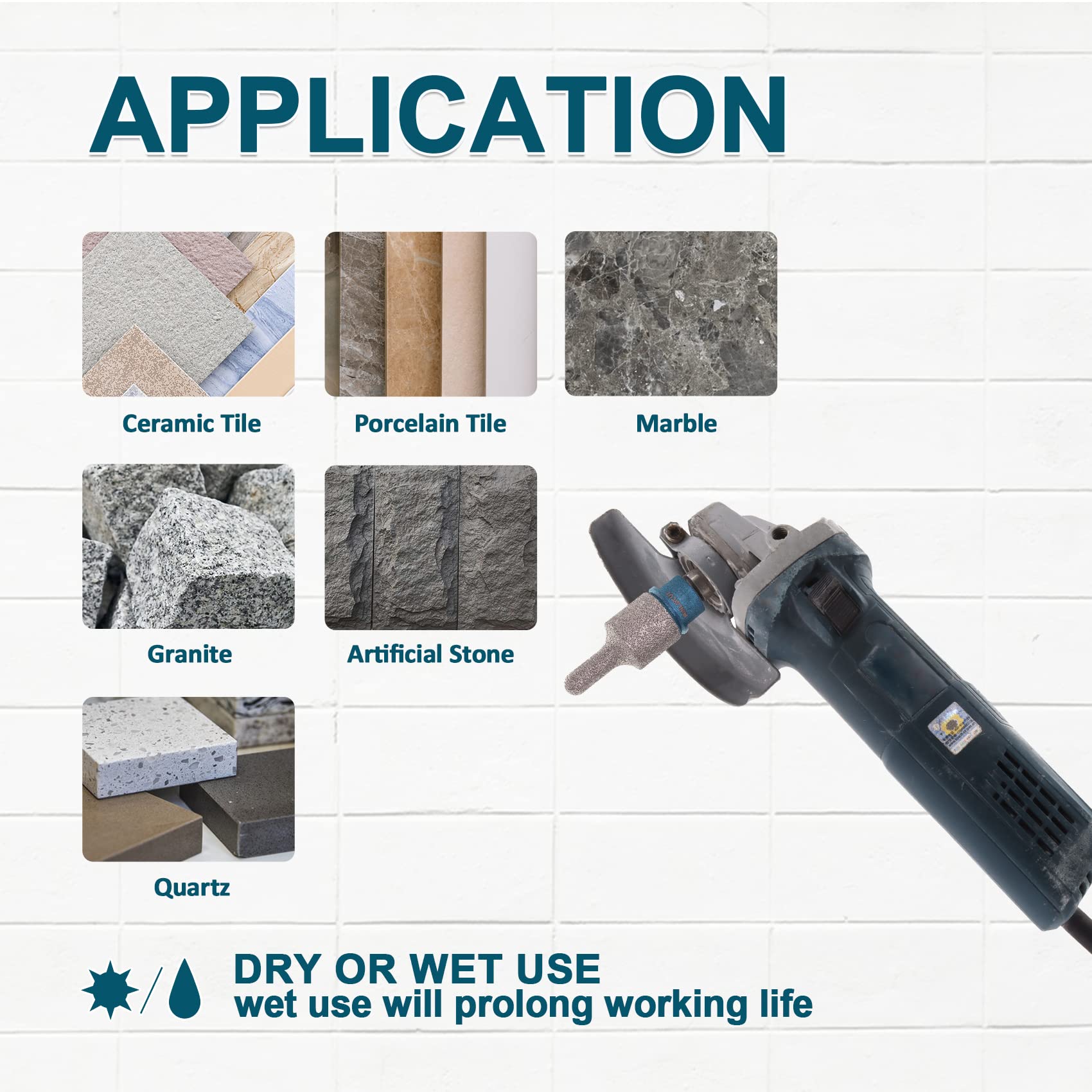 Fresa Diamantata 10mm Per Trapano - Per Allargare Fori In Piastrelle, Marmo E Granito, Filettatura M14