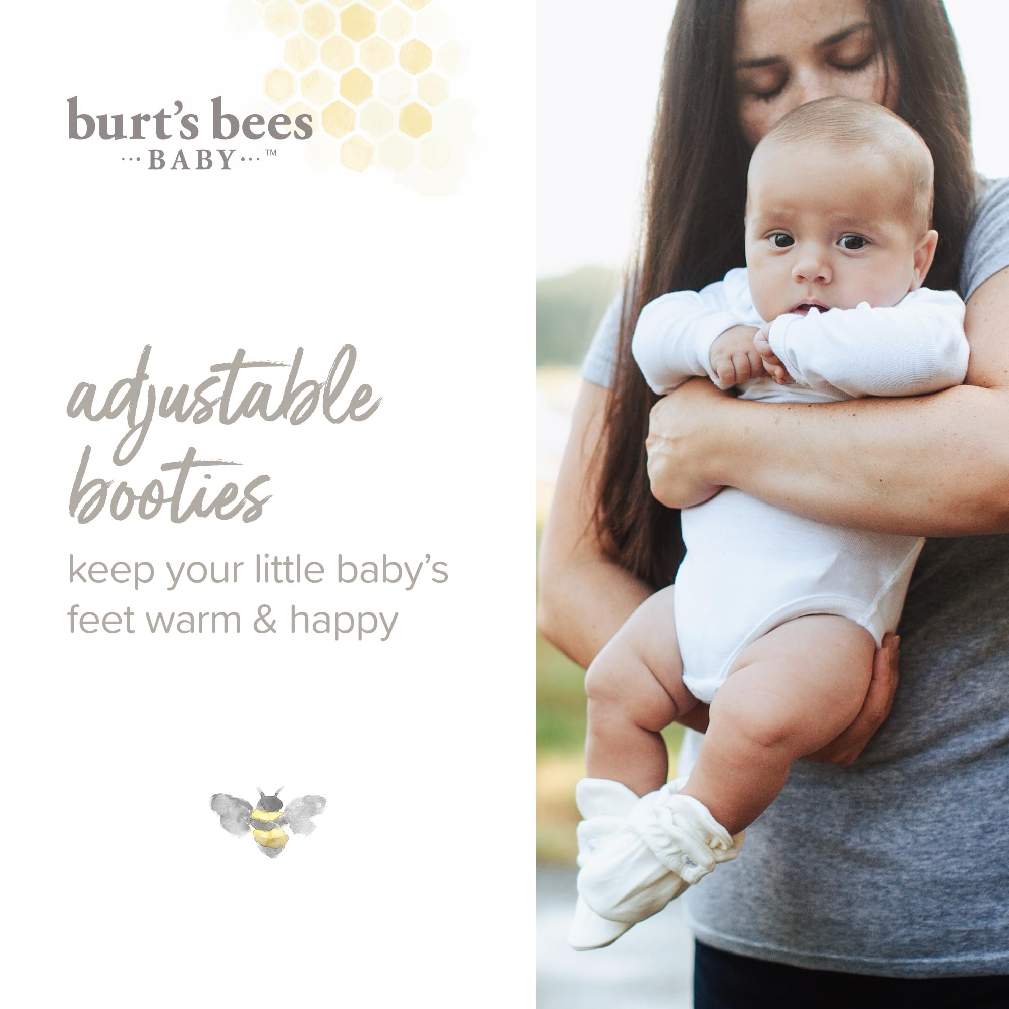 Burt's Bees Baby Unisex Kinder Baby Booties, Organic Cotton Adjustable Infant Shoes Slipper SockHausschuh-Socken