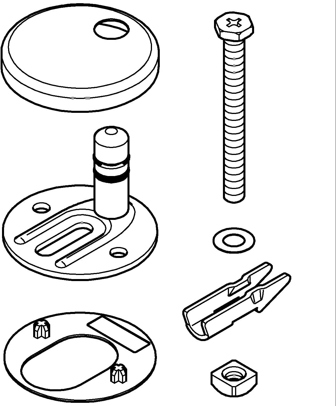 Exploded view of GROHE Mounting Kit components