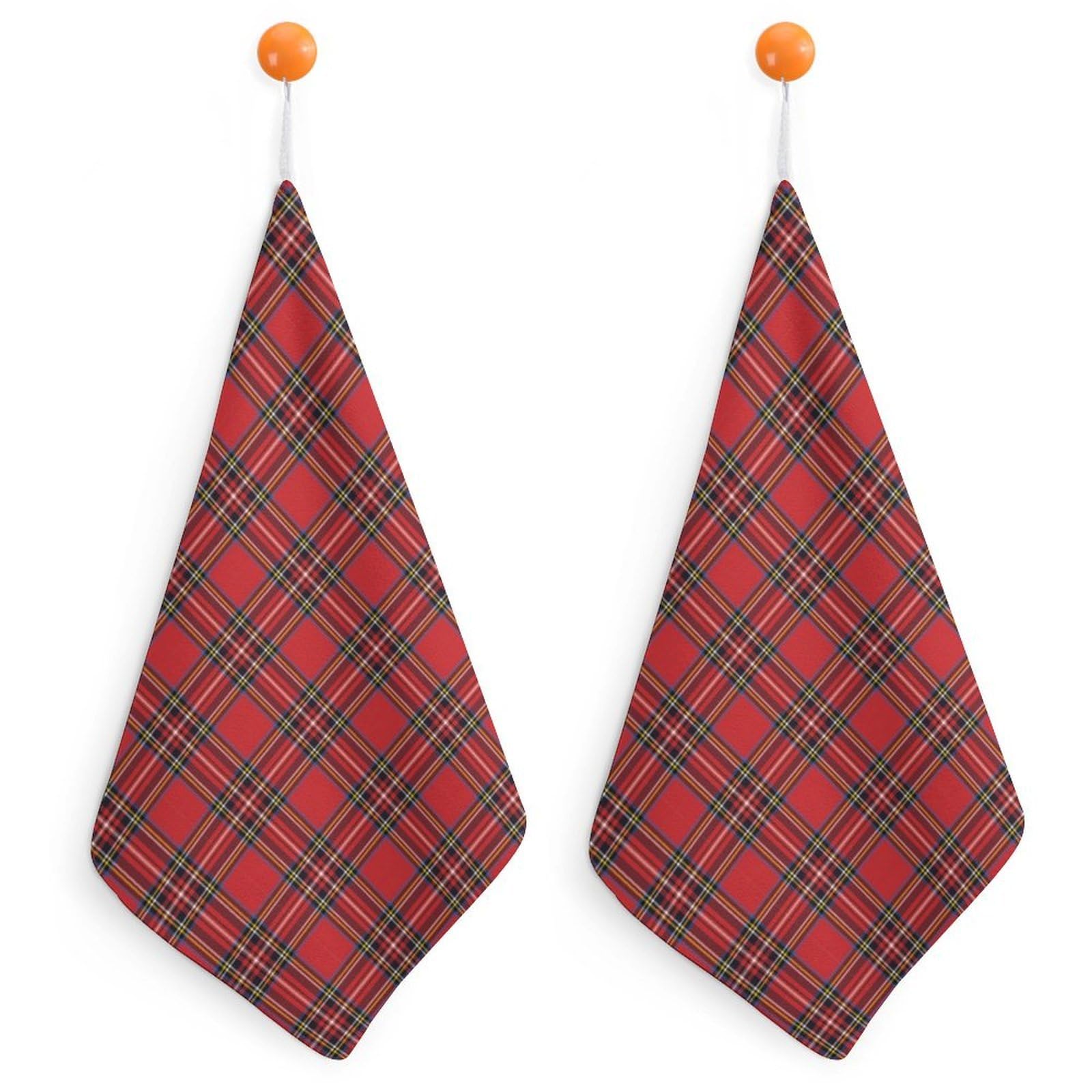 CGSBNGHA Red Buffalo Plaid Hand Towel Hanging Face Towels Cleaning Cloths Handkerchief for Bathroom Kitchen