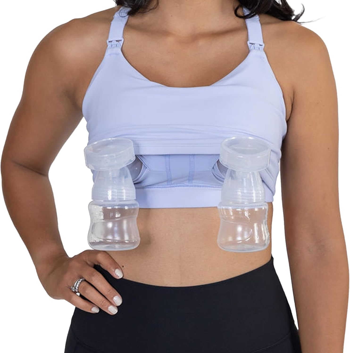 Cadence Nursing & Pumping Bra - Hands-Free Pumping Bra Compatible to All Standard Pump Flanges & Wearable Pumps