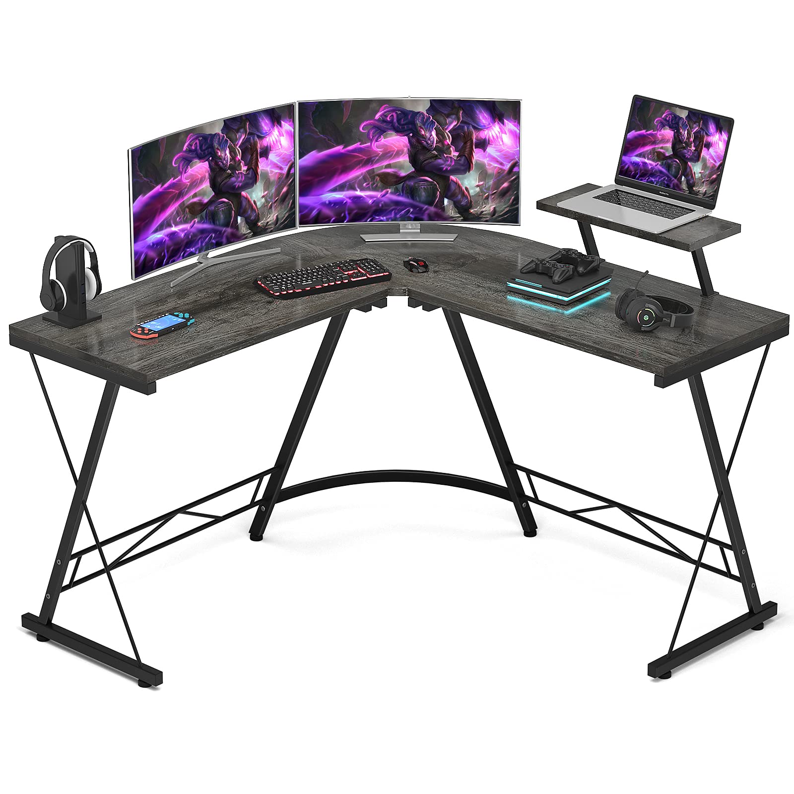 Buy Foxemart L Shaped Gaming Desk 51'' Corner Game Desk Home Office