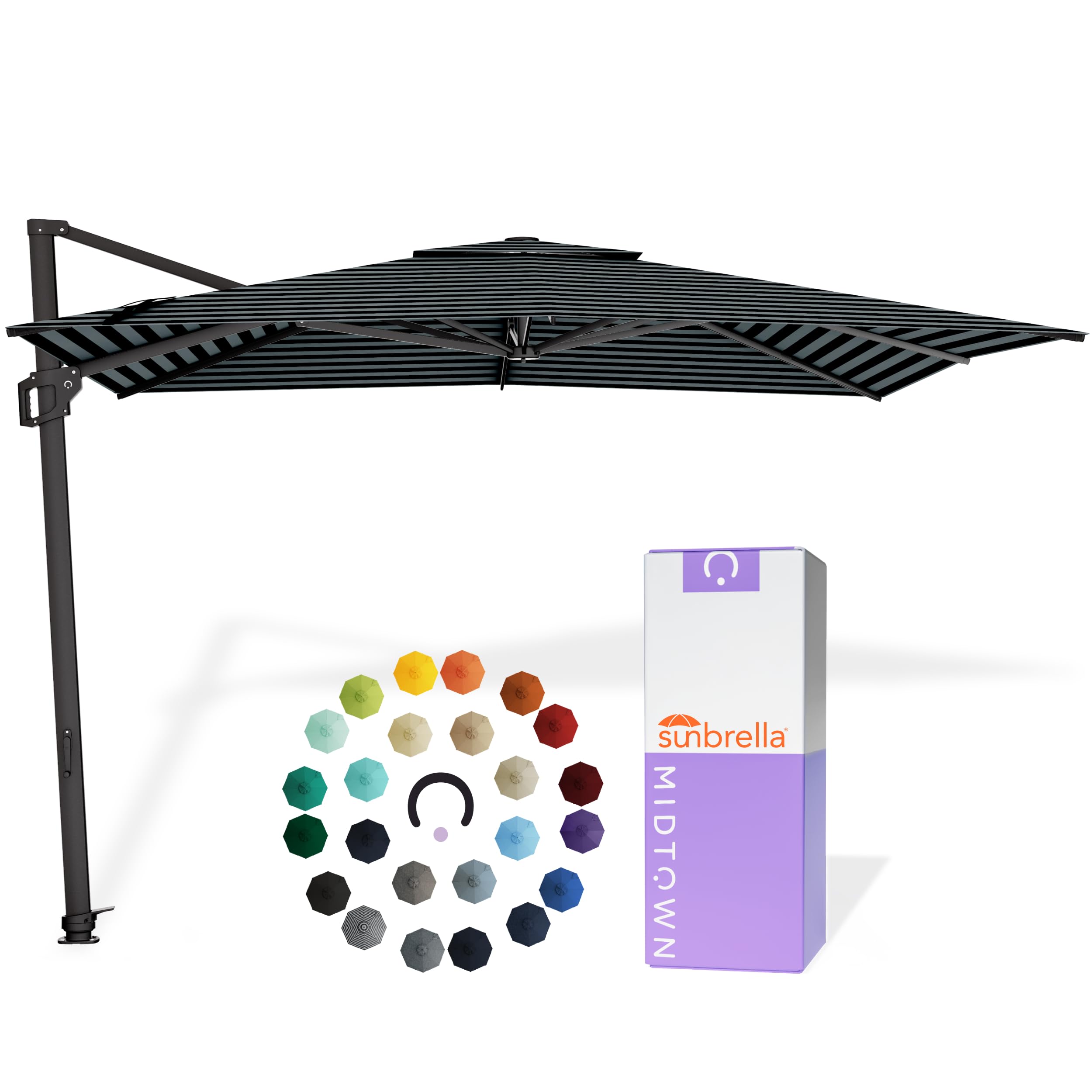 Midtown Umbrellas Grande Square - 9 x 9 Ft Cantilever Umbrella