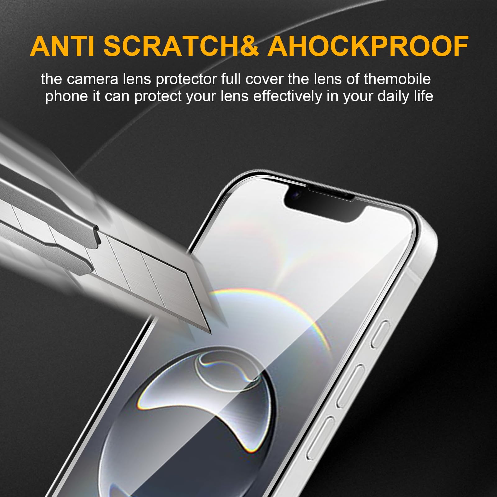 3-pak ochraniaczy ekranu ze szkła hartowanego do iPhone'a 16e 2025 [6,1 cala] + 3 szt. ochraniaczy obiektywu aparatu, ochrona obiektywu aparatu, ochrona przed odciskami palców, twardość 9H
