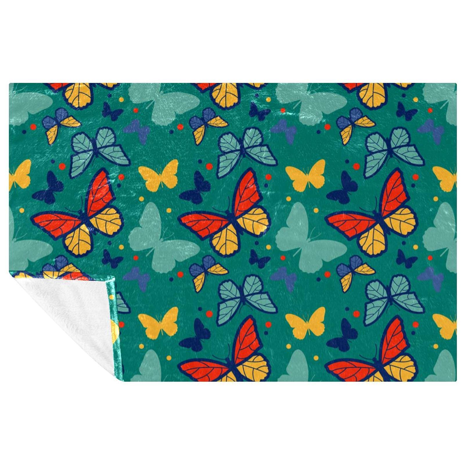 Couverture vintage papillons jeté de lit chaud plaid canapé voyage 150x100