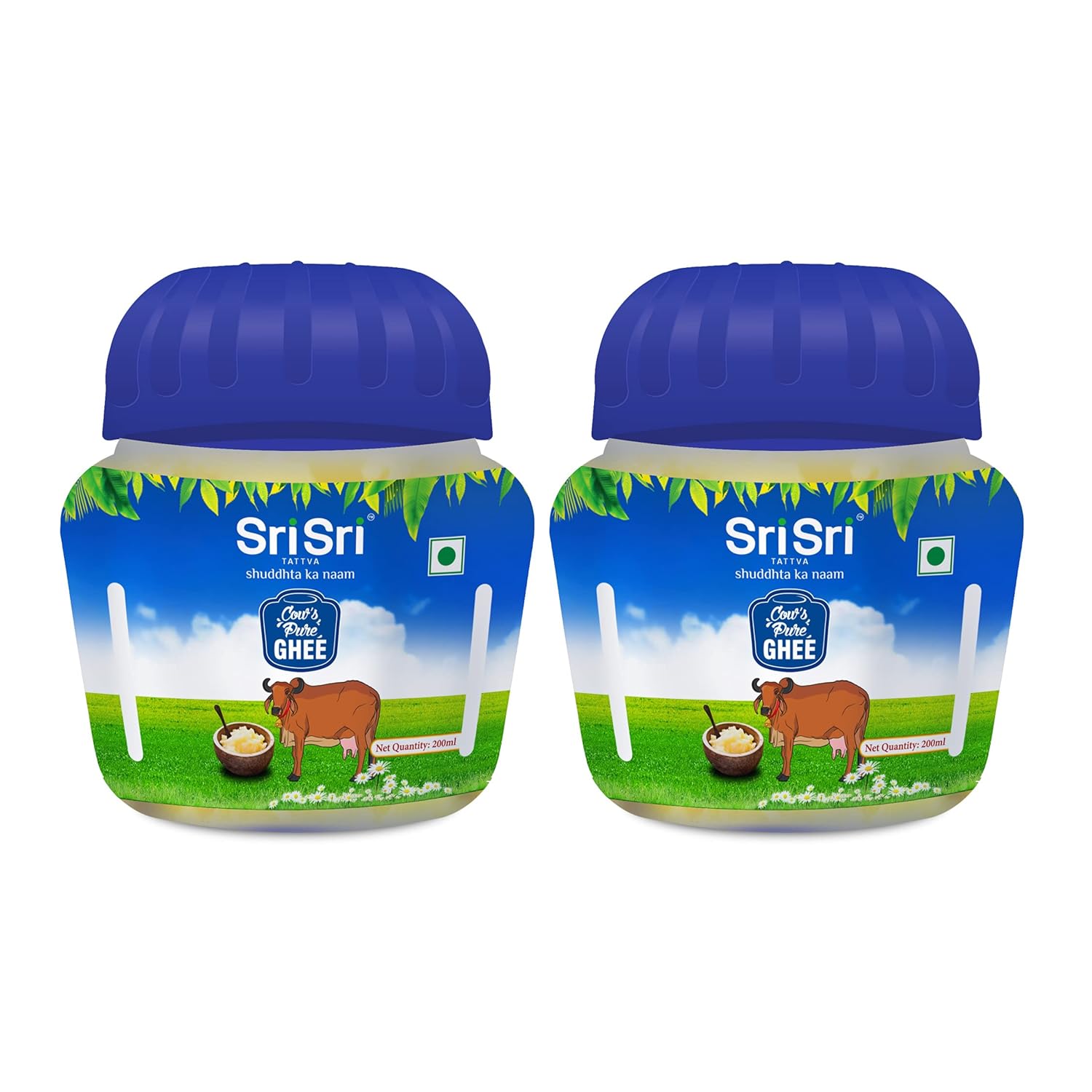 Sri Sri Tattva Cow Ghee - Pure Cow Ghee for Better Digestion and Immunity - 200ml (Pack of 2)