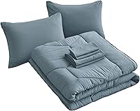 Vista 5 de Chezmoi Collection Piper - Juego de ropa de cama King en una bolsa, 7 piezas, acolchado hexagonal de panal de abeja, suave lavado, microfibra