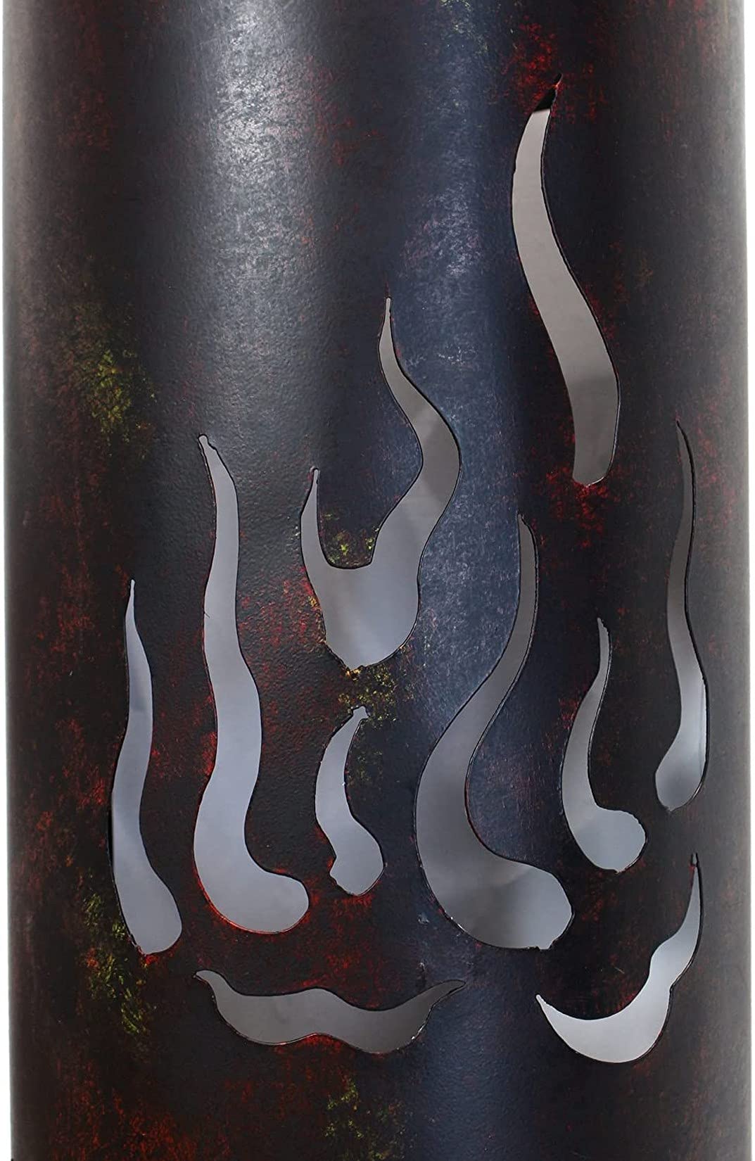 Dekoleidenschaft Lot de 2 Colonnes photophores en métal avec effet antique, 80 + 99 cm de haut, photophores pour l'extérieur, grands supports à bougies, colonnes décoratives avec porte-bougies