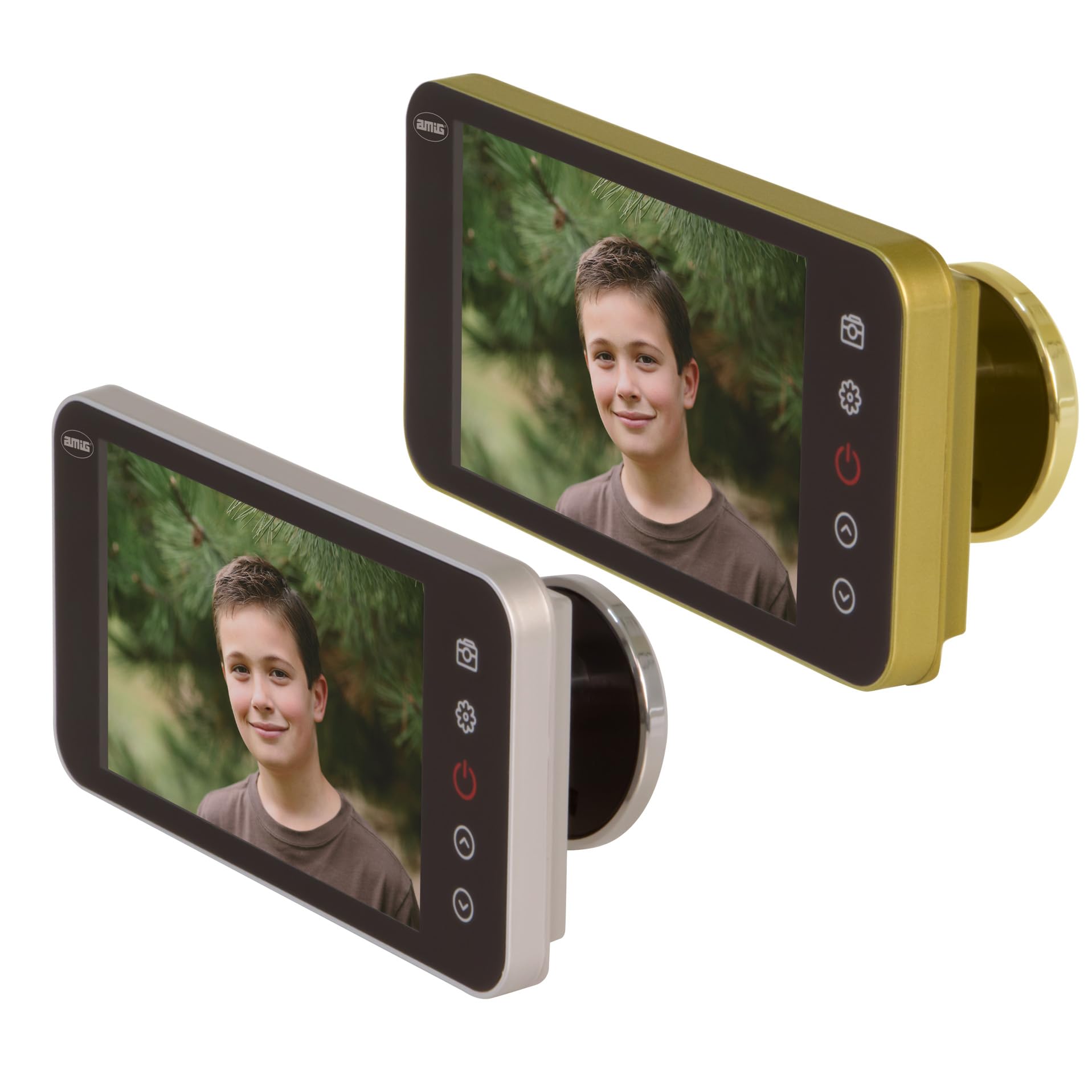 Amig - Judas Numérique avec Écran LCD 4" | Vision Grand Angle 160° | Capteur CMOS 2.0 MP | Facile à Installer | Longue Durée de Batterie | Judas 20mm, Or, Métall