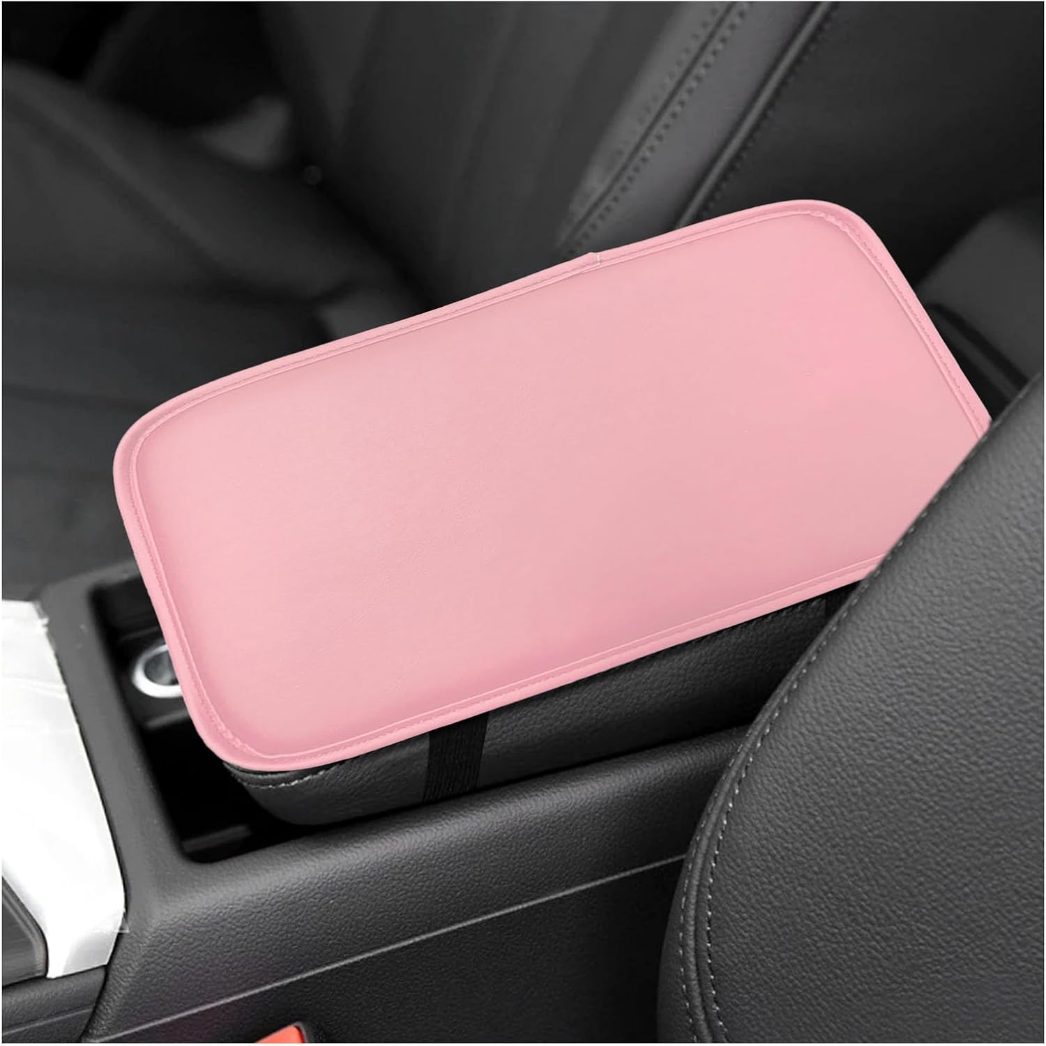 Augeny Car Center Console Pad, Glossy Leather Auto Armrest