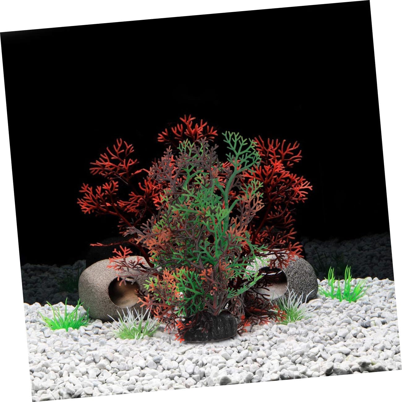 2pcs Artificial Aquatic Plants 3D Plastic Underwater Decorations Dual-Tone Marine Grass for Fish Tank Aquarium Décor Home Aquarium Accessories