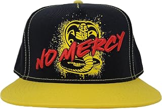Cobra Kai No Mercy Spraypaint Graffiti Cobra Black and Yellow Structured Adjustable Flat Bill Snapback Adult Unisex Hat