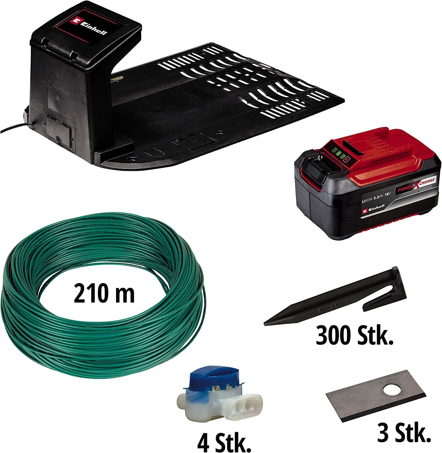 Einhell Robot Tondeuse FREELEXO 1200 LCD BT Power X-Change (Li-ION, 18 V, 1200 m², l'application Bluetooth, jusqu'à 35%, avec Accessoires Installation, Batterie 5.2 Ah, Station de Charge) Product Image