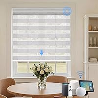 Vista 11 de Persianas motorizadas cebra con control remoto: Canisteo - Persianas automáticas para ventanas de interior funcionan con HomeKit, Alexa, persianas