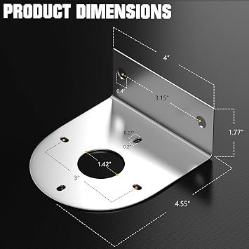 BJZ Watermelon LED Light Brackets, 304 Stainless Steel Mounting Brackets with Pre-Drilled Holes, Universal Watermelon Light L-Shape Holder for Car Truck Underglow Side Tail Roof Auxiliary Lights, 2Pcs
