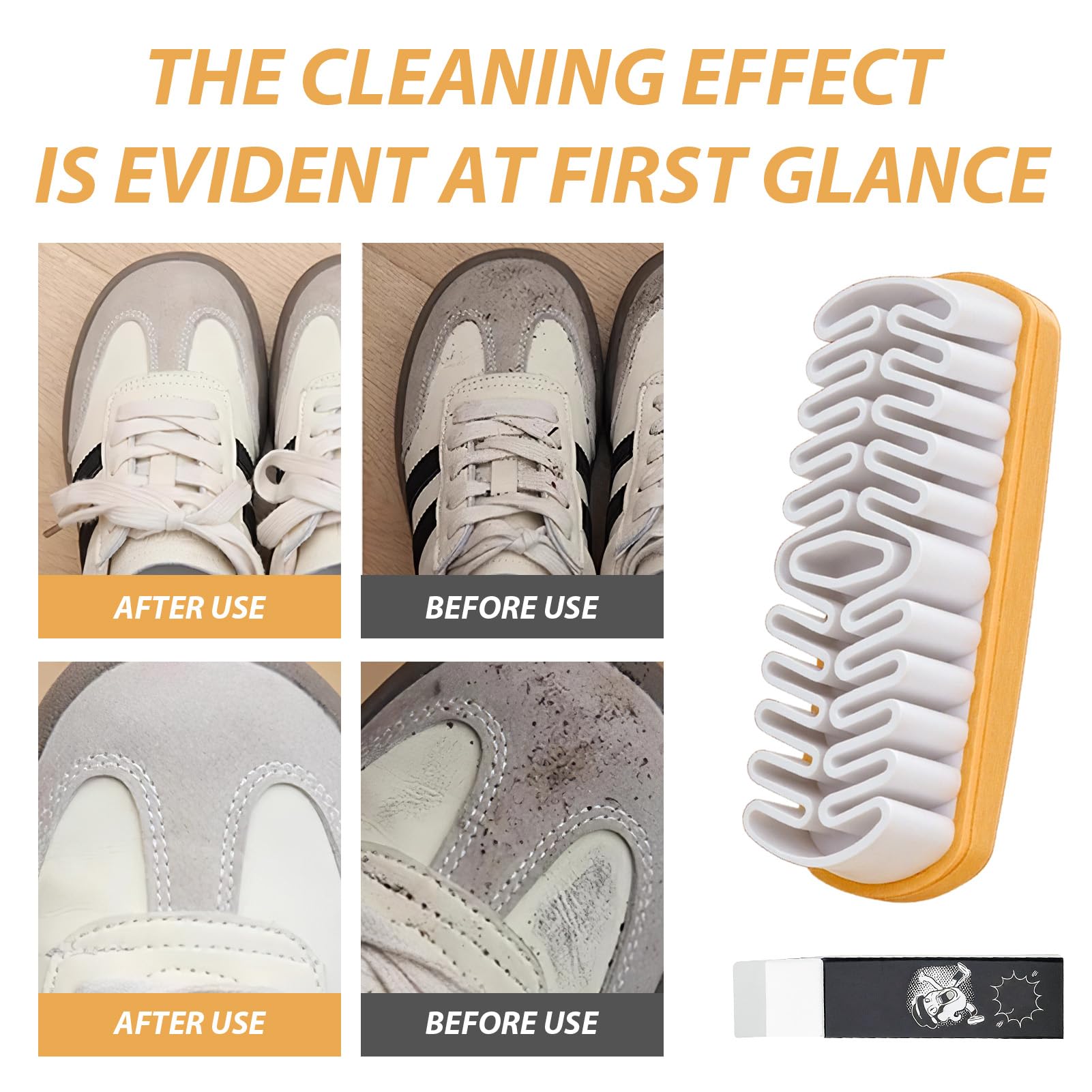 Suede Cleaner Cepillo Ante Zapatos, Juego de 2 Cepillo para Zapatos de Ante con Borrador de Limpieza, Cepillo para Limpiar Zapatos de Ante para Limpieza Protegiendo Todos los Cueros, Ante, Gamuza.